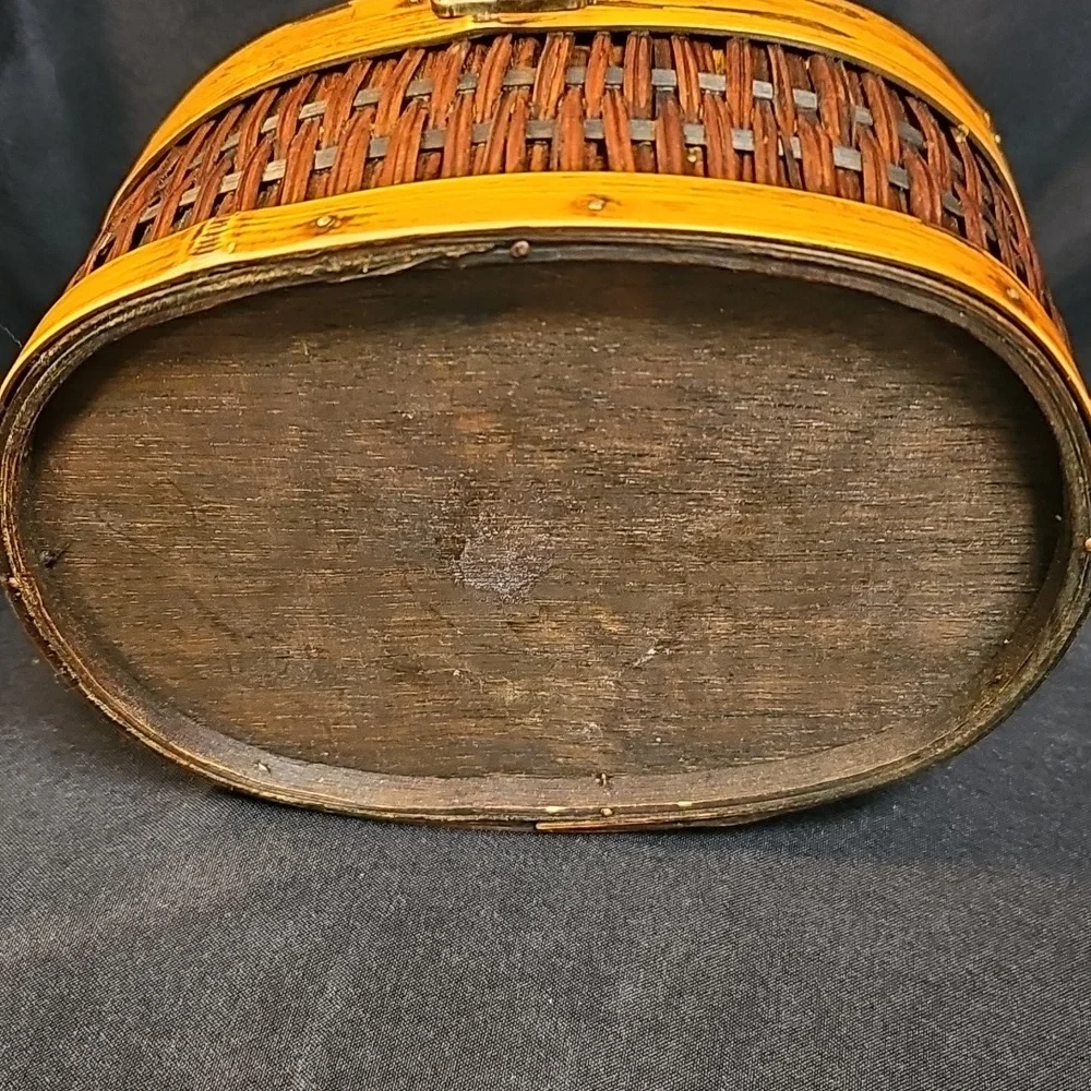 Set of Three Woven Wooden Baskets